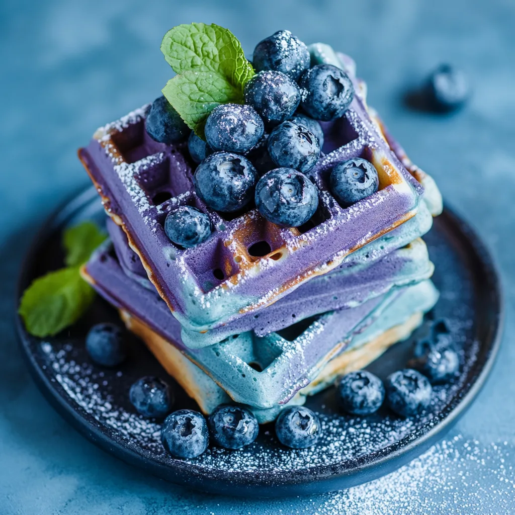 Blue Waffle Ice Cream Sandwiches (Summer Dessert Idea) 3 Blue Waffles