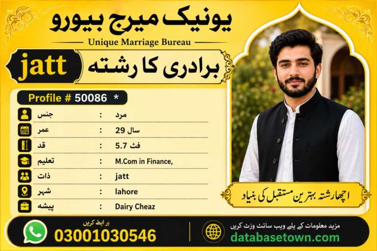 Disabled Single Male Marriage Proposal in Lahore – Verified Rishta by Unique Marriage Bureau