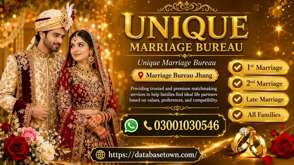 Famous Marriage Bureau Jhang 2000+ Rishta Database 1