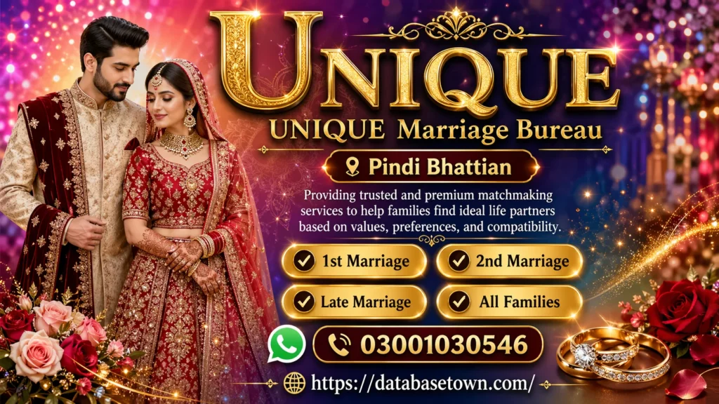 Expert Marriage Bureau Pindi Bhattian 30+ Daily Matches 1