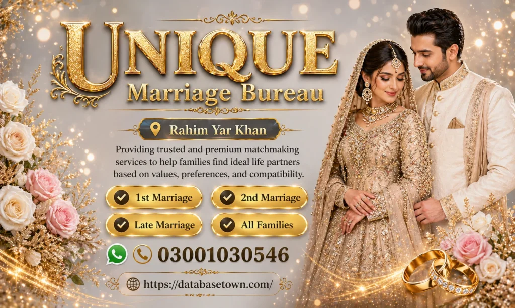 Leading Marriage Bureau Rahim Yar Khan 500+ Monthly Registrations 1