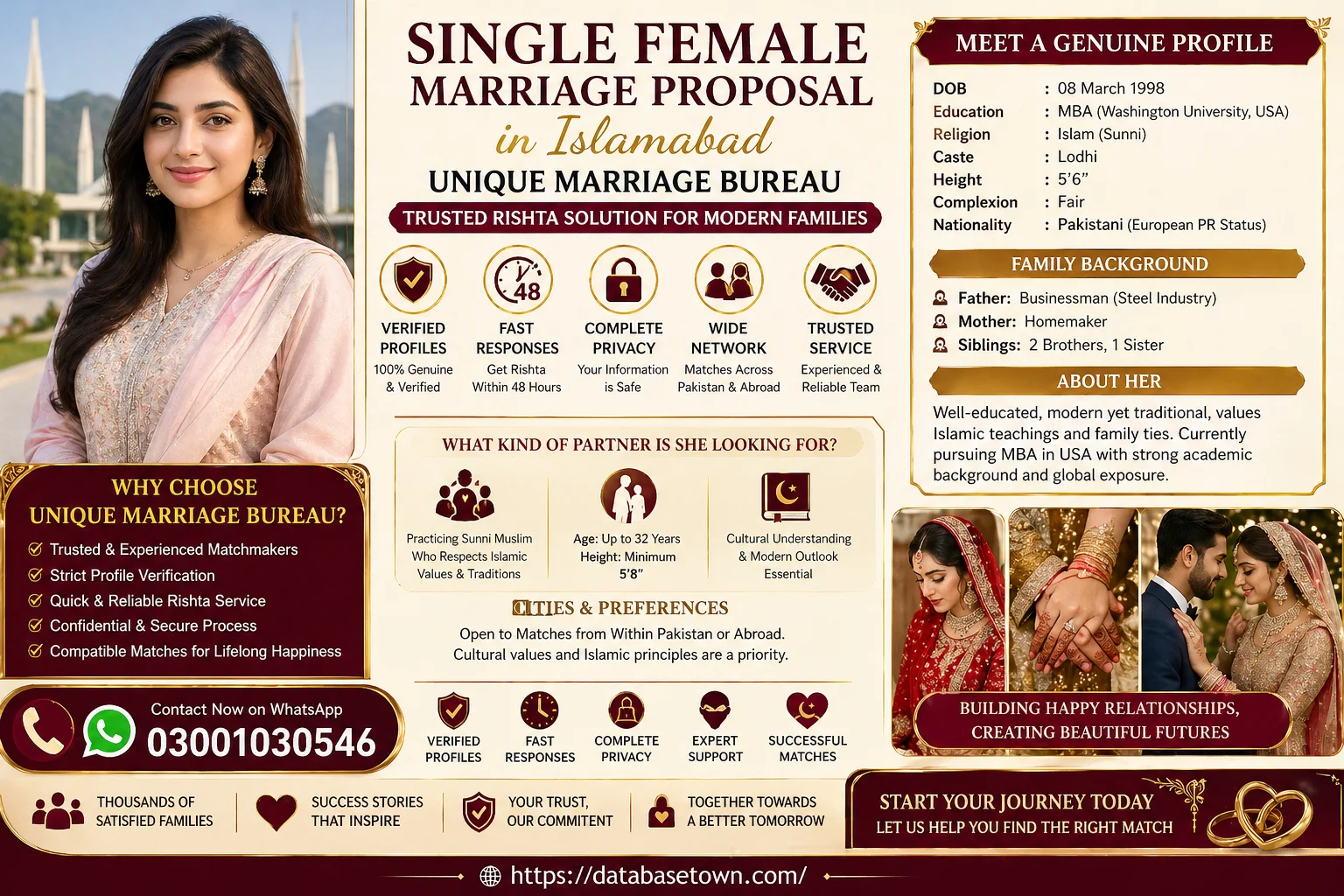 Single Female Marriage Proposal in Islamabad