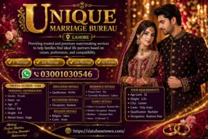 Unique Marriage Bureau Lahore – Intelligent Matchmaking System for Single Female Rishta in Lahore