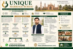 Unique Marriage Bureau – Trusted Platform for a Single Male Marriage Proposal in Chichawatni