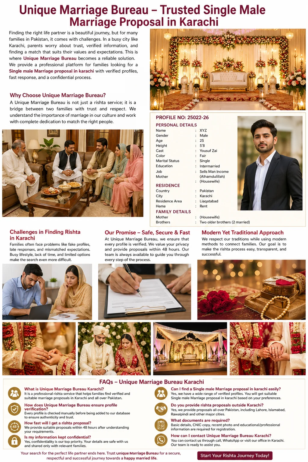 Single Male Marriage Proposal in Karachi