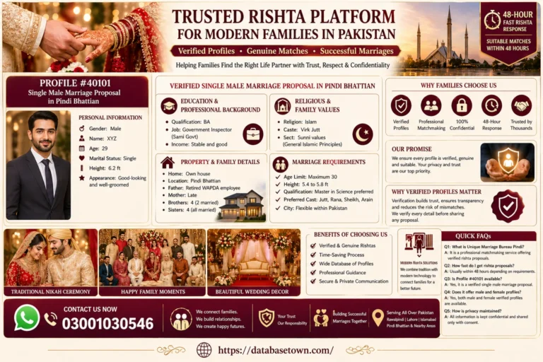 Single Male Marriage Proposal in Pindi