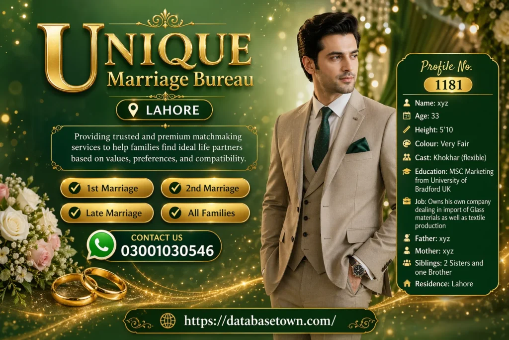 Unique Marriage Bureau Lahore – Advanced Compatibility Framework for Elite Rishta Matching 1