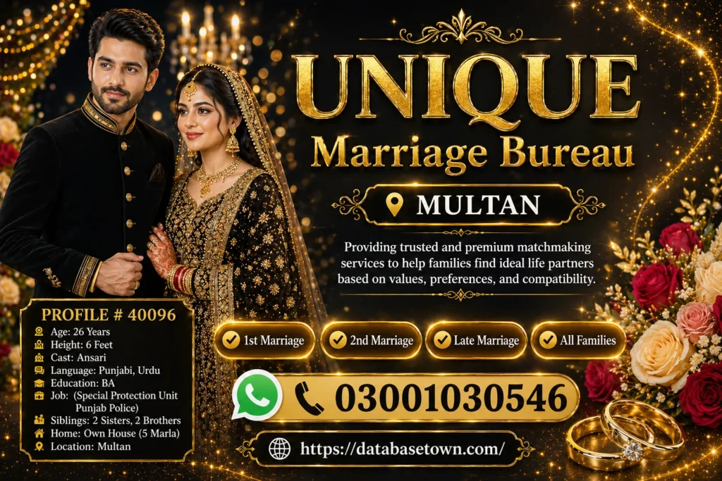 Unique Marriage Bureau – Trusted Platform for Single Male Rishta in Multan and Genuine Family Matches 1