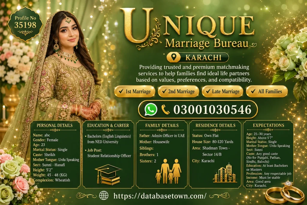 Unique Marriage Bureau – Trusted Rishta Service for Single Male Rishta in Karachi 1