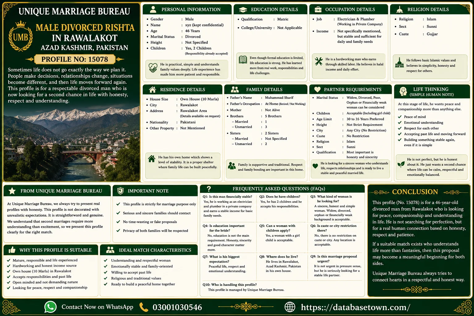 Male Divorced Rishta in Rawalakot