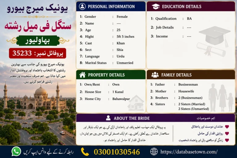 Single Female Rishta in Bahawalpur