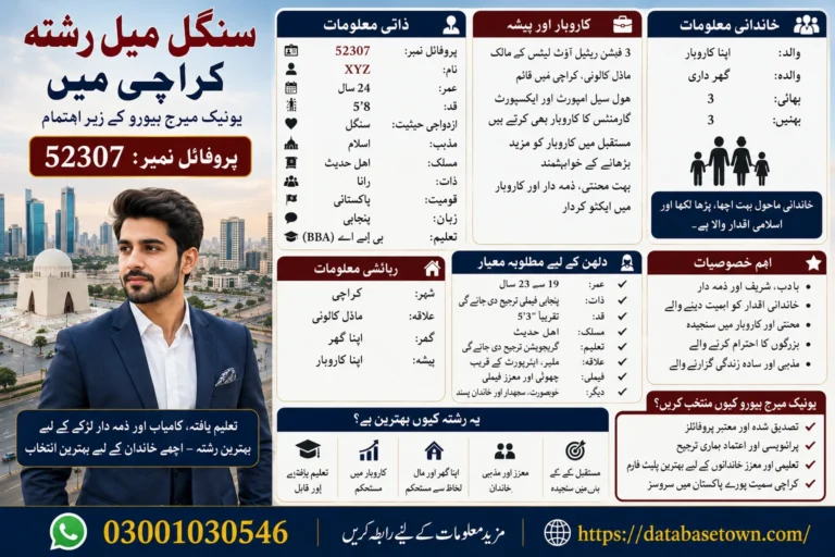 Single Male Rishta in Karachi