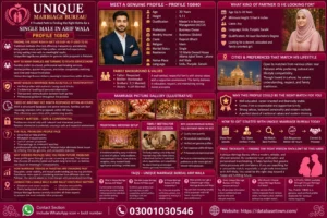 Unique Marriage Bureau – A Trusted Path to Finding the Right Rishta for a Single Male in Arif Wala Profile 10840