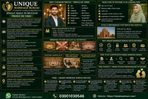 Unique Marriage Bureau – A Trusted Path to Finding the Right Rishta for a Single Male in Multan (Profile No. 50064)