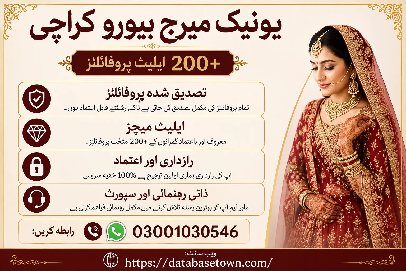 Unique Marriage Bureau Karachi. 200+ Elite Profiles