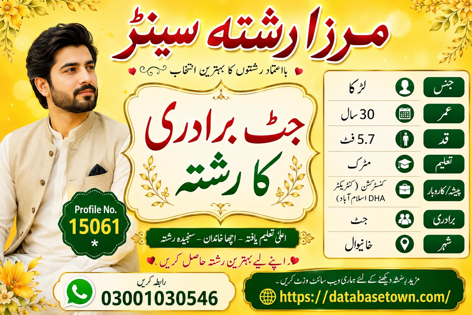 Trusted Single Male Rishta in Khanewal – Profile No. 35791